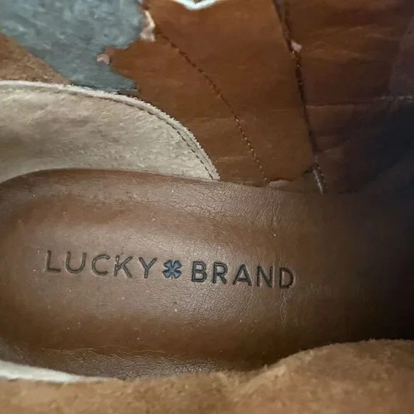 Lucky Brand Boomer Casual Ankle Boots Womens Size 5.5M EUR 35.5 Brown Leather - Picture 6 of 6